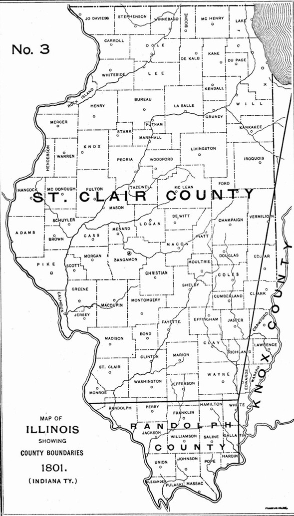 1801 Illinois county formation map